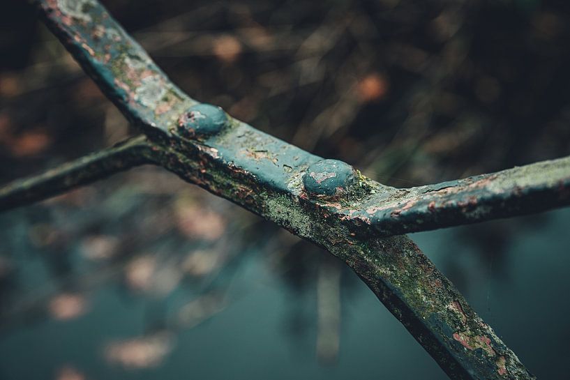 Detail of an old rusted metal balustrade by ElkeS Fotografie