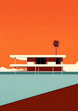 Bauhaus Poster Oranje en Rood van Niklas Maximilian