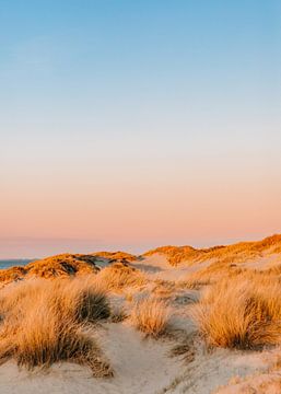 Coucher de soleil dans les dunes sur Yvette Baur