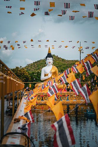 Buddha with Thai flags