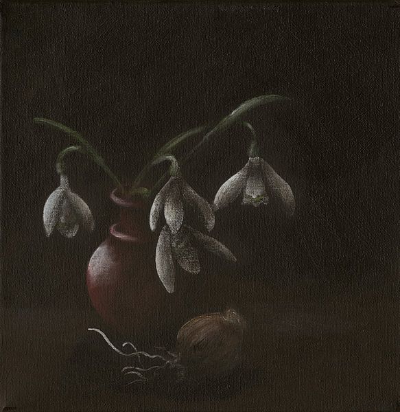 Stillleben mit Schneeglöckchen, Galanthus von Helga Pohlen - ThingArt