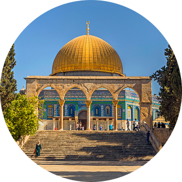 De Dome of the Rock, een Islamitische schrijn op de Tempelberg, Jeruzalem, Israel