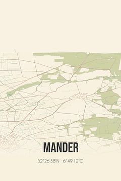 Vintage map of Mander (Overijssel) by Rezona