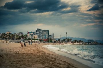 Barcelone, plage de Barcelone sur Piotr Aleksander Nowak