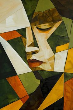 Abstract portret van een vrouw van Poster Art Shop