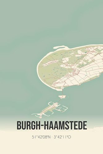 Alte Karte von Burgh-Haamstede (Zeeland)