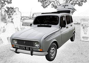 Renault R4 Poster in Originalfarbe