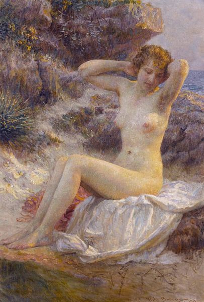 Naked bather, Vlaho Bukovac - 1917 by Atelier Liesjes