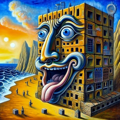 Het wad Salvador Dali stijl 2 van Yvonne van Huizen