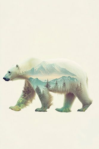 Bear with landscape
