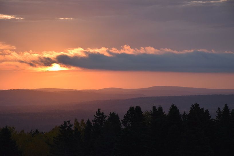 A sunrise on an autumn morning by Claude Laprise