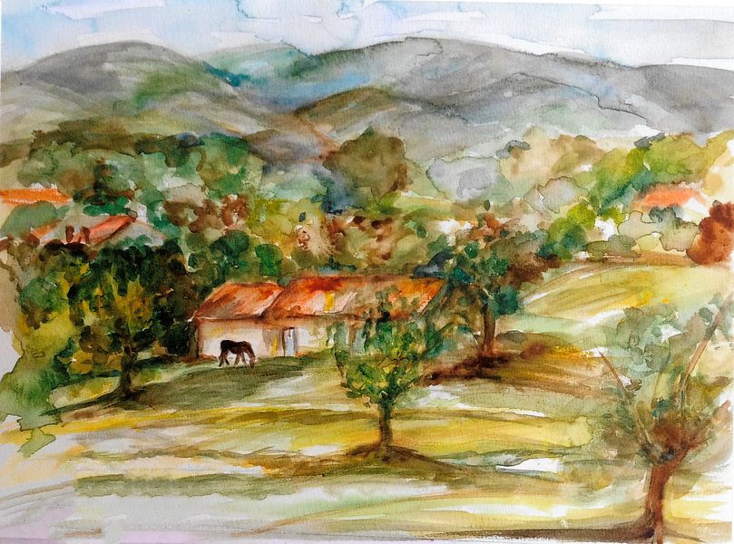 Uitzicht op Monchique/ Portugal. van Ineke de Rijk