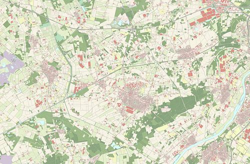 Kaart van Peel en Maas