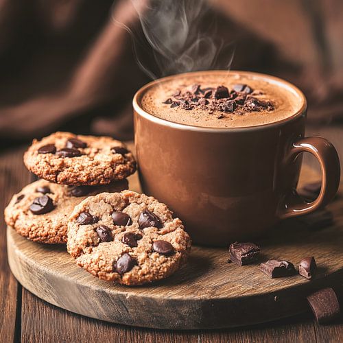 Kopje koffie met koekjes