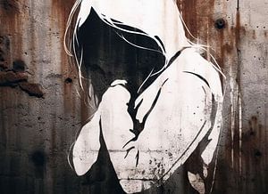 Porträt Banksy-Stil