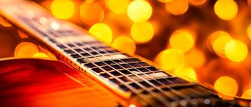 Akoestische gitaar in warm licht van Poster Art Shop