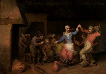 Dansende boeren in een herberg, Matheus Berckmans