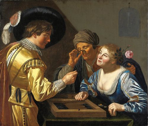 Jan van Bijlert circle, BACKGAMMON SPELERS