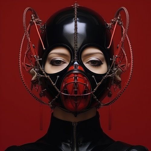 Very beautiful woman in bizarre fetish hi fashion style