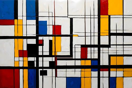 Abstract geometrisch kunstwerk met primaire kleuren