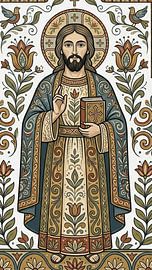 Christus de Leraar: sierlijke orthodoxe Byzantijnse icoon