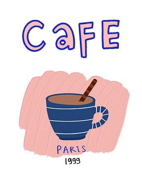 Café en koffie muurschildering