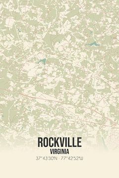 Vintage landkaart van Rockville (Virginia), USA. van Rezona