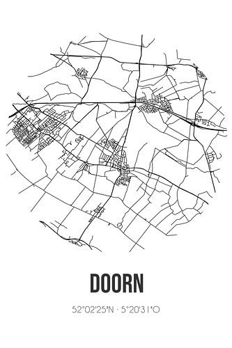 Doorn (Utrecht) | Landkaart | Zwart-wit