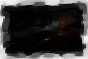 Abstract in zwart rood blauw van Maurice Dawson