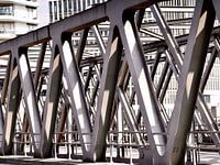 Steel bridge in HafenCity Hamburg
