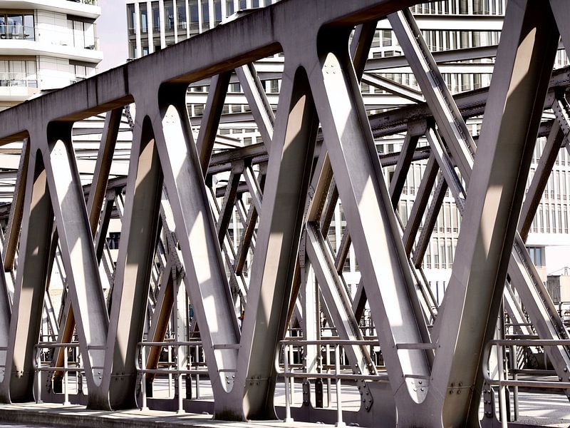 Steel bridge in HafenCity Hamburg by Klik! Images