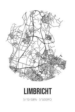 Limbricht (Limburg) | Landkaart | Zwart-wit van Rezona