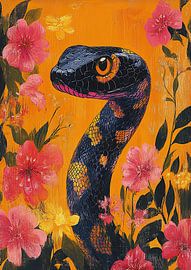 Der Blick der Verführung: Eine Schlange, die den Moment einfängt von Niklas Maximilian