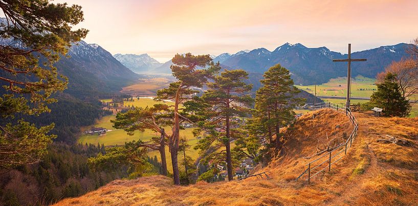 viewpoint Heldenkreuz in autumn, near Eschenlohe upper bavaria by SusaZoom