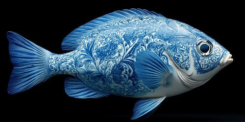 Vis in delfts blauw