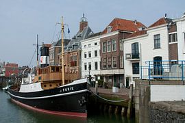 Maassluis-Stadhuiskade with the Furie by Hans Blommestijn