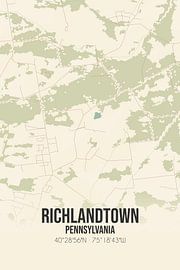 Vintage map of Richlandtown (Pennsylvania), USA. by Prints of Place