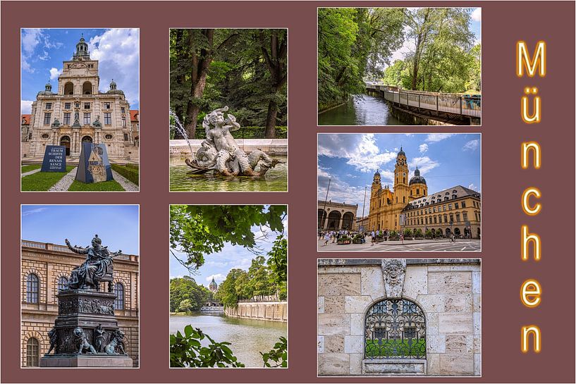 BAVARIA : CONCEPT ANSICHTKAARTEN - MÜNCHEN van Photoart-Naegele