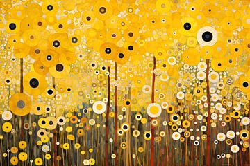 Zonnebloemen Abstract, Gustav Klimt van Caroline Guerain