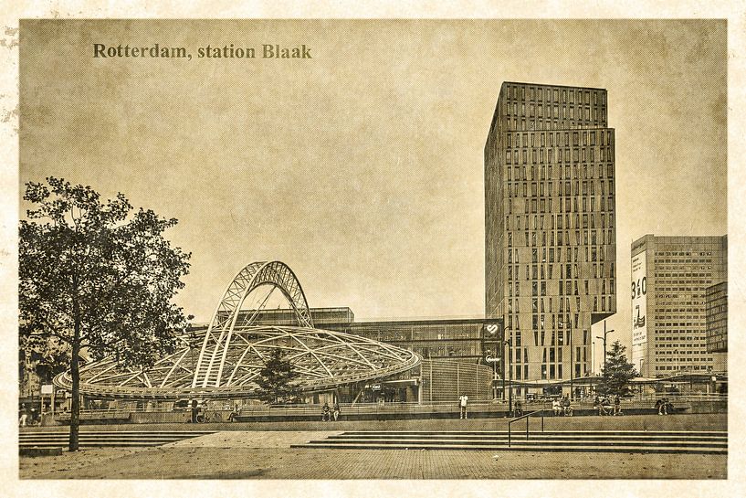 Vintage Ansichtskarte: Rotterdam Blaak von Frans Blok