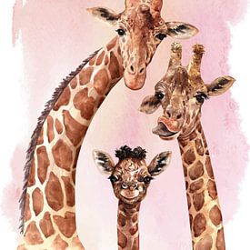 Famille de girafes sur Printed Artings