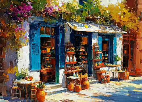 Souvenirwinkel in Santorini