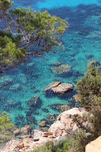 sea, rock, water, blue, green