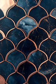 Mosaik aus Blau und Kupfer von Poster Art Shop