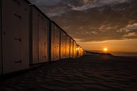 Beachhouses at sunset