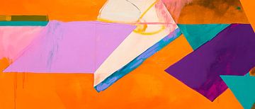 Abstracte kleurencompositie in oranje van Poster Art Shop