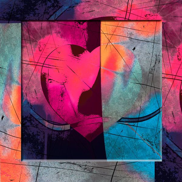 Heart abstract pink par Roswitha Lorz