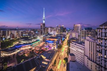 Nieuw-Zeeland Auckland Skyline van Jean Claude Castor