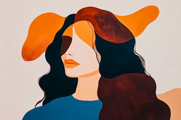 Mélange de portraits colorés avec des motifs d'animaux sur Poster Art Shop