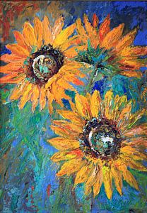 sunflower painting ( 2) van Els Fonteine